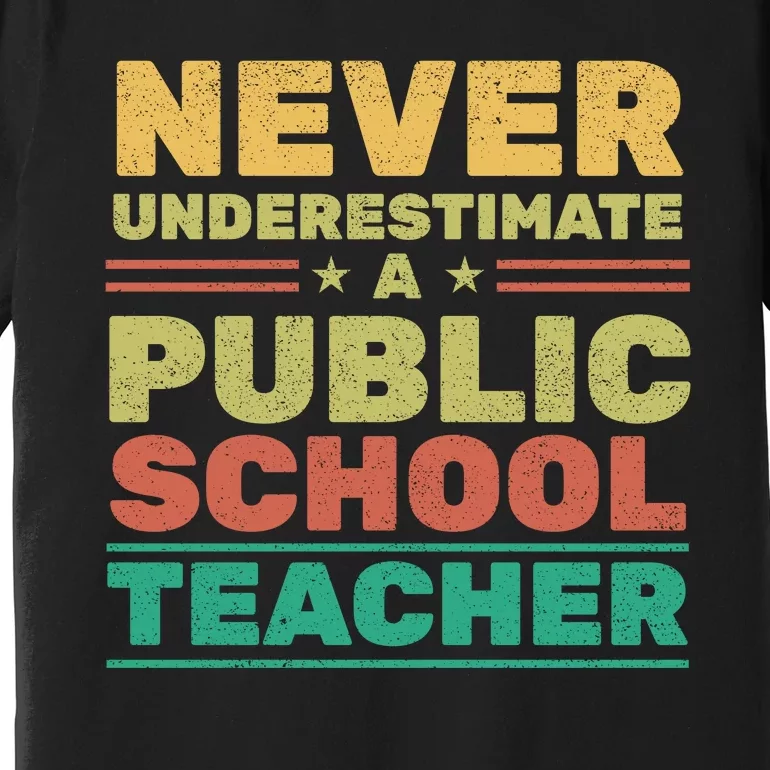 Never Underestimate A Public School Teacher Premium T-Shirt