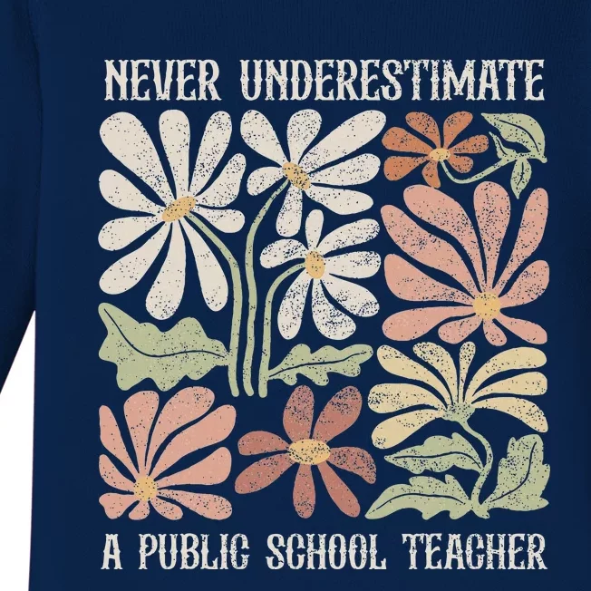 Never Underestimate A Public School Teacher Tim Walz Kamala Baby Long Sleeve Bodysuit