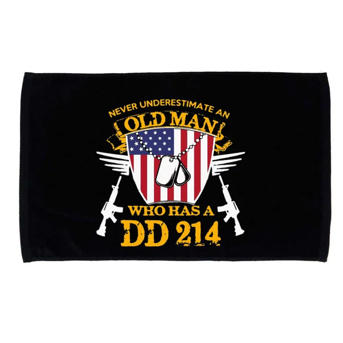 Never Underestimate An Old Man Who Has A Dd 214 Alumni Gift Microfiber Hand Towel