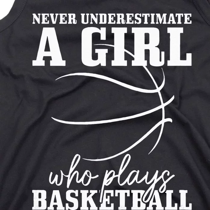 Never Underestimate A Who Plays Basketball Funny Tank Top