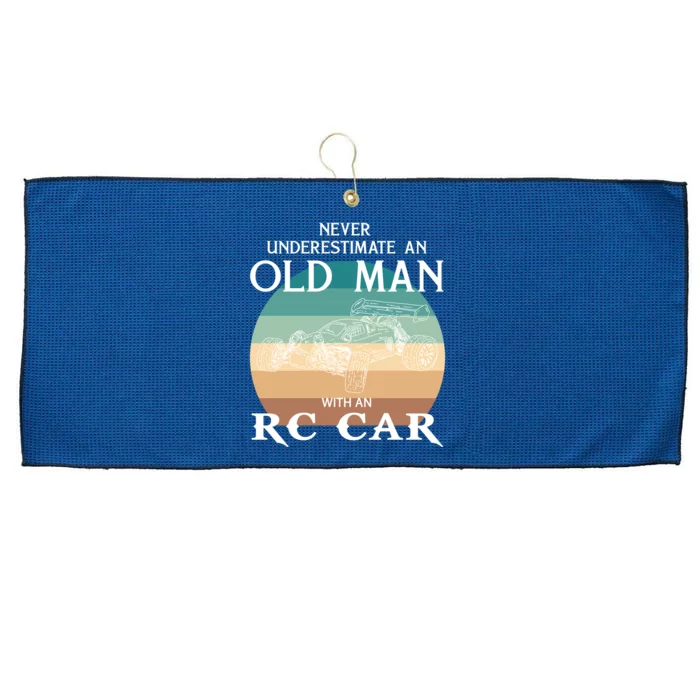 Never Underestimate An Old With A Rccar Meaningful Gift Large Microfiber Waffle Golf Towel