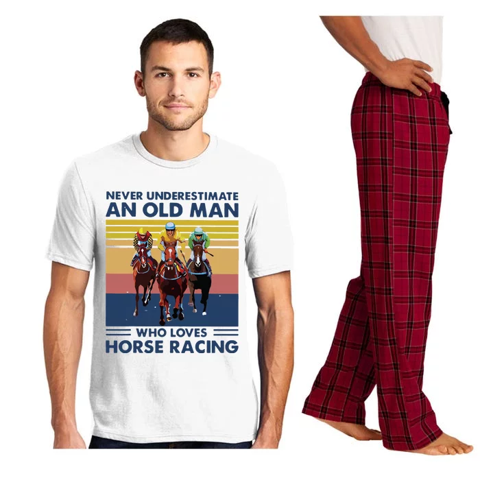 Never Underestimate An Old Man Who Loves Horse Racing Pajama Set