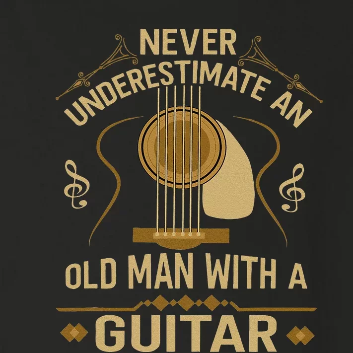 Never Underestimate An Old Man With A Guitar Acoustic Player Toddler Long Sleeve Shirt