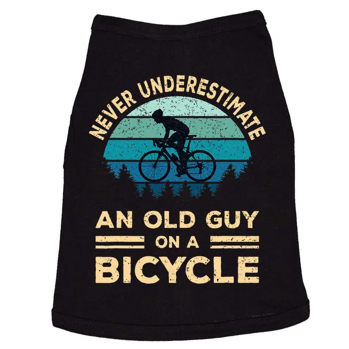 Never Underestimate An Old Guy On A Bicycle Doggie Tank