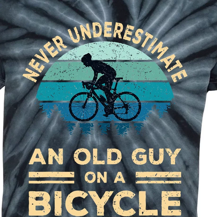 Never Underestimate An Old Guy On A Bicycle Kids Tie-Dye T-Shirt