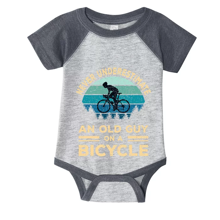 Never Underestimate An Old Guy On A Bicycle Infant Baby Jersey Bodysuit