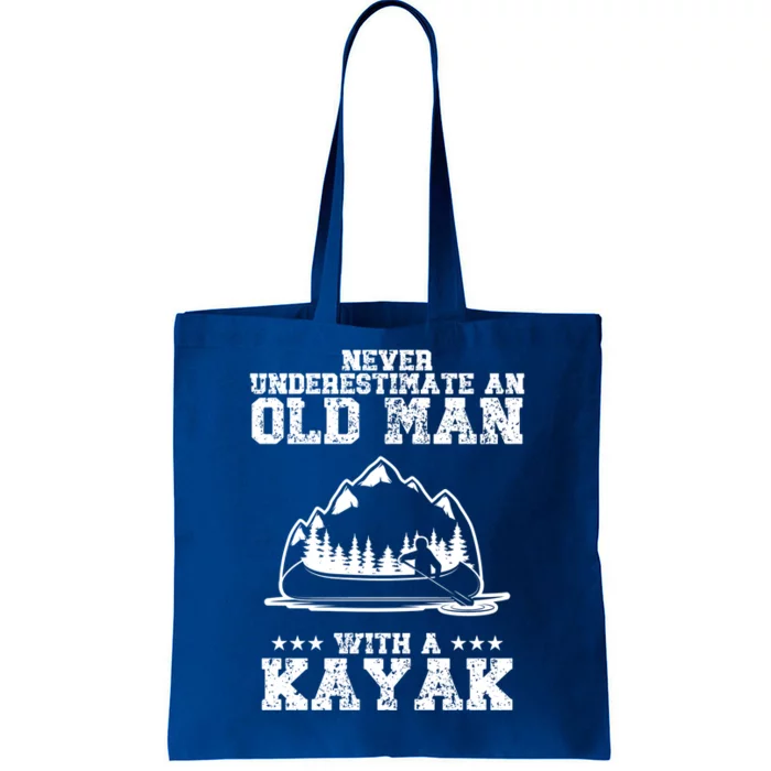 Never Underestimate An Old With A Kayak Gift Tote Bag