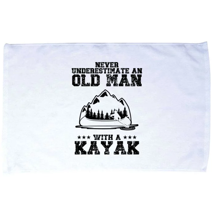 Never Underestimate An Old With A Kayak Gift Microfiber Hand Towel