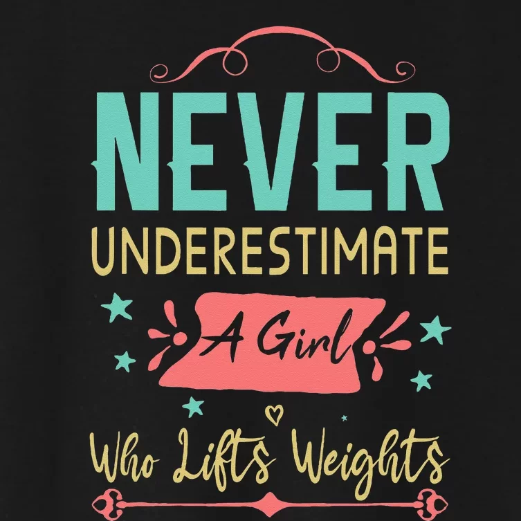 Never Underestimate A Girl Who Lifts Weights Weightlifting Women's Crop Top Tee