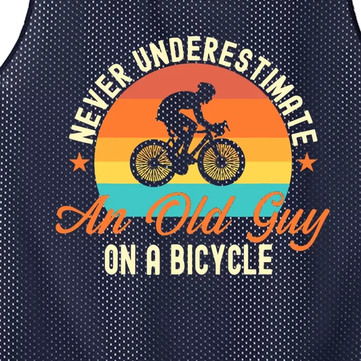 Never Underestimate An Old Guy On A Bicycle Cycling Mesh Reversible Basketball Jersey Tank