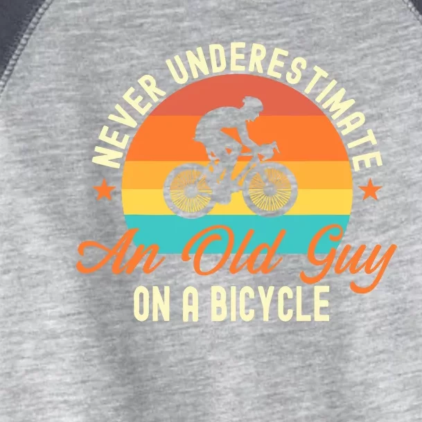 Never Underestimate An Old Guy On A Bicycle Cycling Toddler Fine Jersey T-Shirt