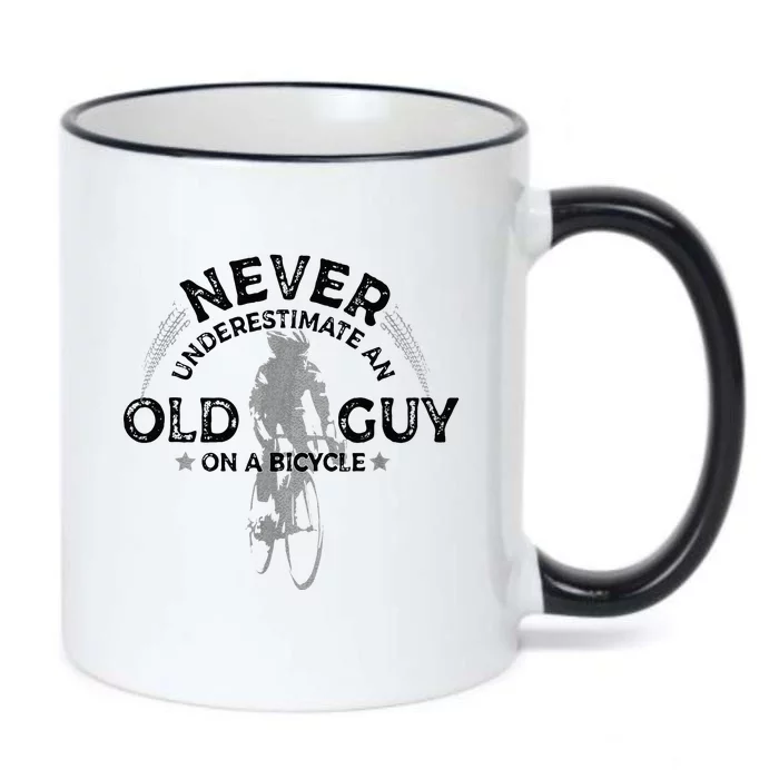 Never Underestimate An Old Guy On A Bicycle Cycling Black Color Changing Mug