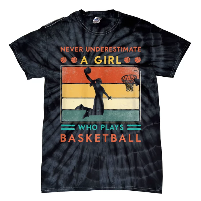 Never Underestimate A Girl Who Plays Basketball Tie-Dye T-Shirt