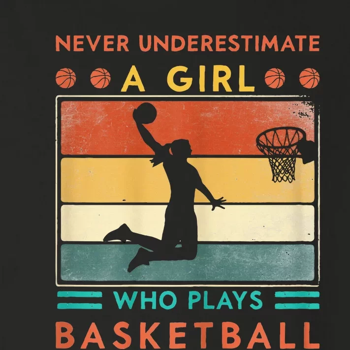 Never Underestimate A Girl Who Plays Basketball Toddler Long Sleeve Shirt