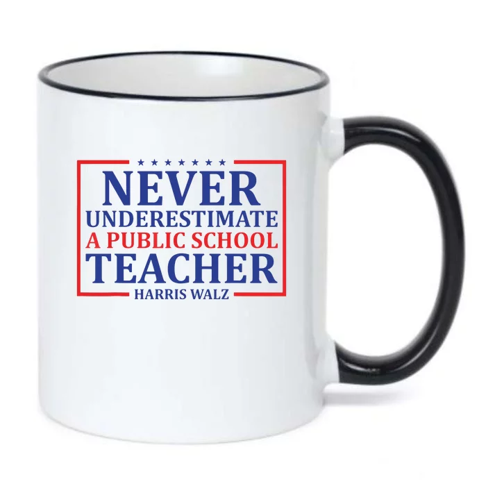 Never Underestimate A Public School Teacher Harris Waltz Black Color Changing Mug