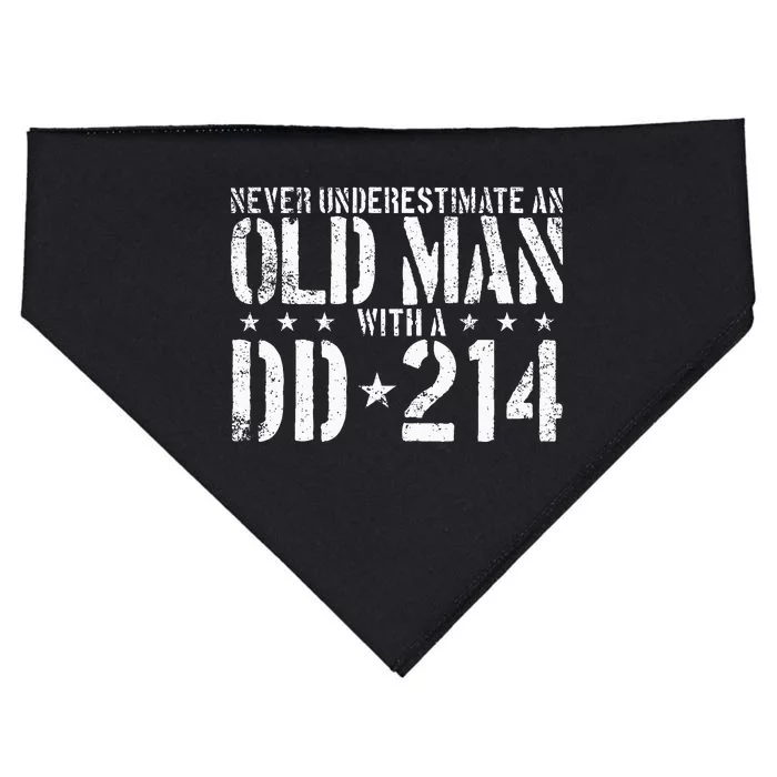 Never Underestimate An Old Man With A Dd214 Alumni USA-Made Doggie Bandana