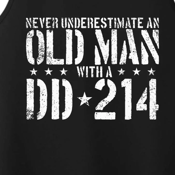 Never Underestimate An Old Man With A Dd214 Alumni Performance Tank