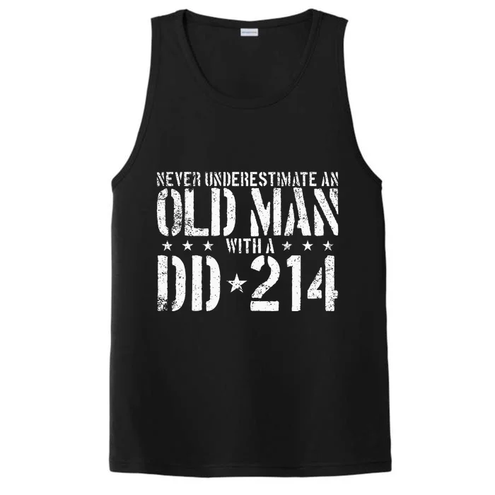 Never Underestimate An Old Man With A Dd214 Alumni Performance Tank