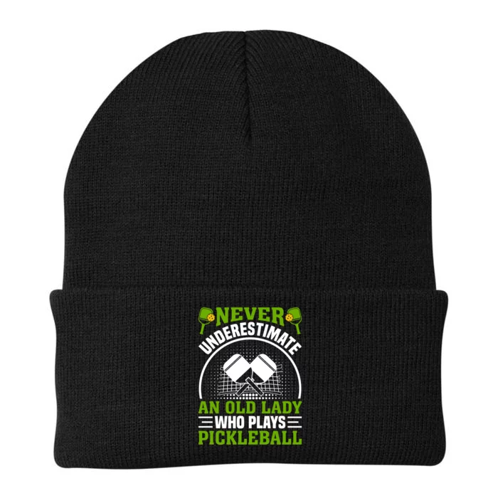 Never Underestimate An Old Lady Who Plays Pickleball Knit Cap Winter Beanie