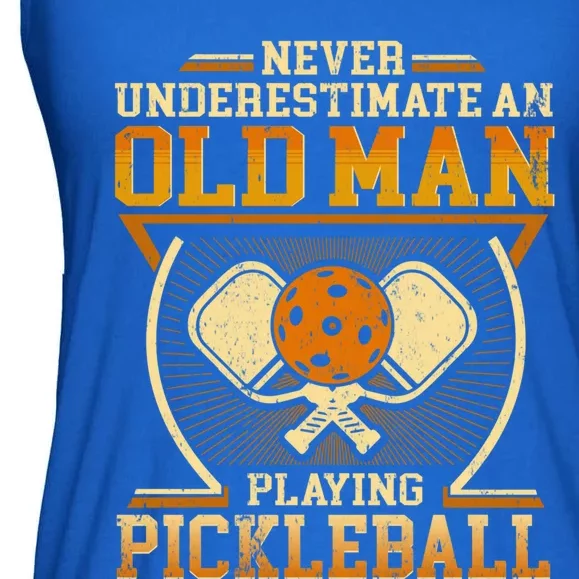 Never Underestimate An Old Playing Pickleball Gift Ladies Essential Flowy Tank