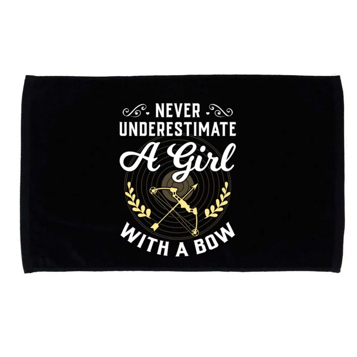 Never Underestimate A With A Bow Gift Archery Funny Gift Microfiber Hand Towel