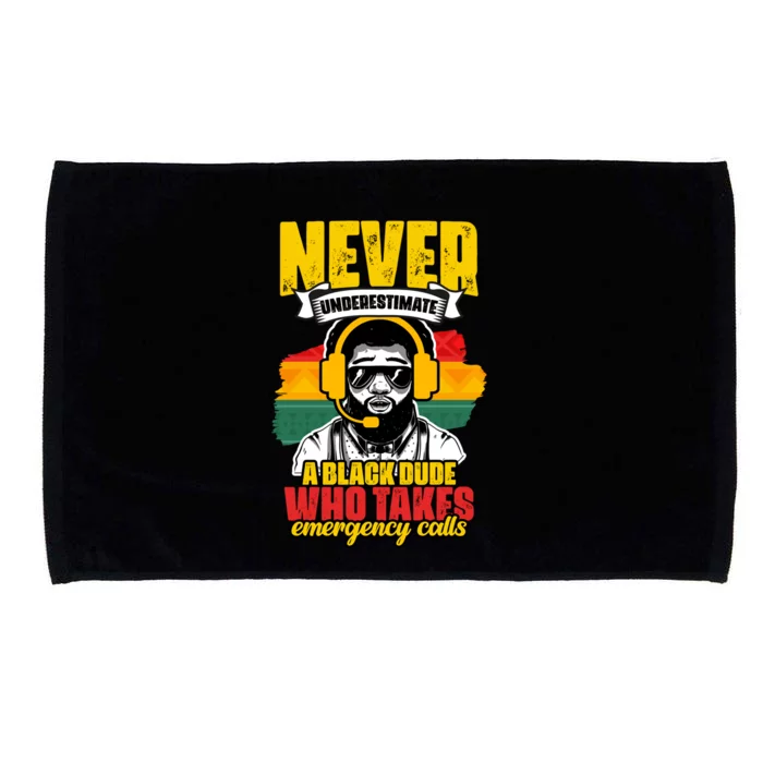 Never Underestimate Awesome African American Dispatcher Dude Gift Microfiber Hand Towel