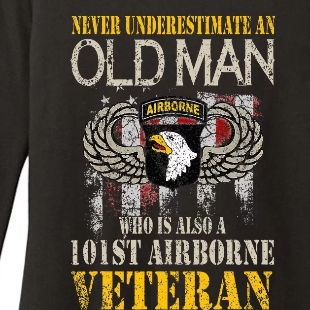 Never Underestimate An Old Man 101st Airborne Veteran Gift Womens CVC Long Sleeve Shirt