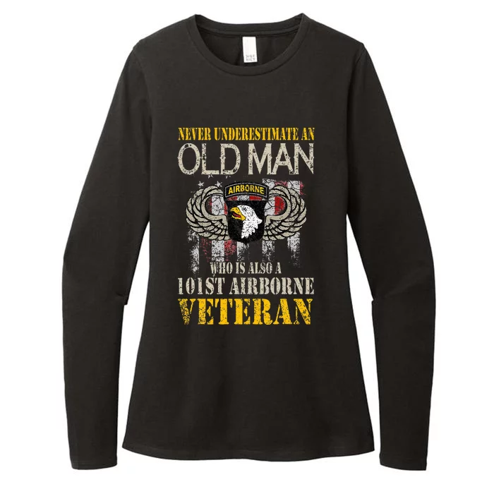 Never Underestimate An Old Man 101st Airborne Veteran Gift Womens CVC Long Sleeve Shirt