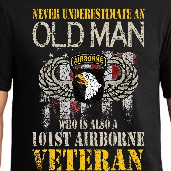 Never Underestimate An Old Man 101st Airborne Veteran Gift Pajama Set