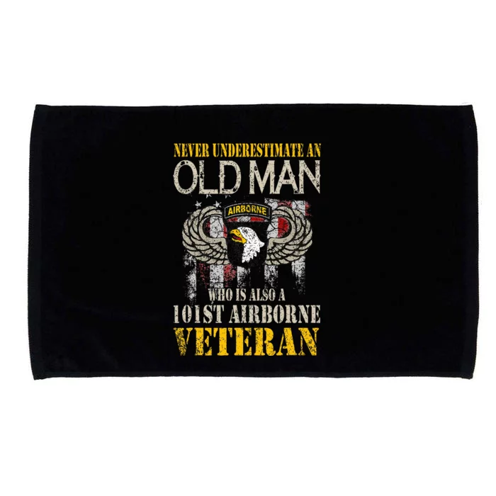 Never Underestimate An Old Man 101st Airborne Veteran Gift Microfiber Hand Towel