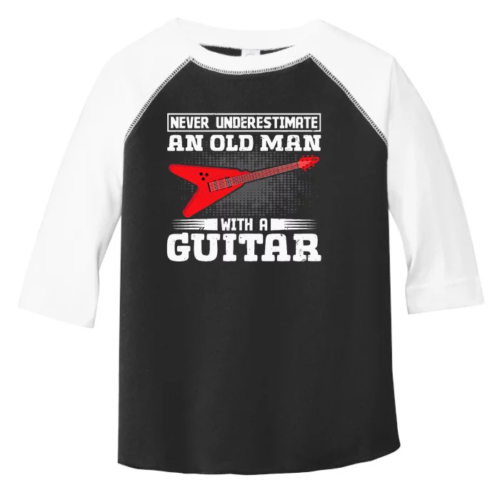 Never Underestimate An Old Man With A Guitar Toddler Fine Jersey T-Shirt