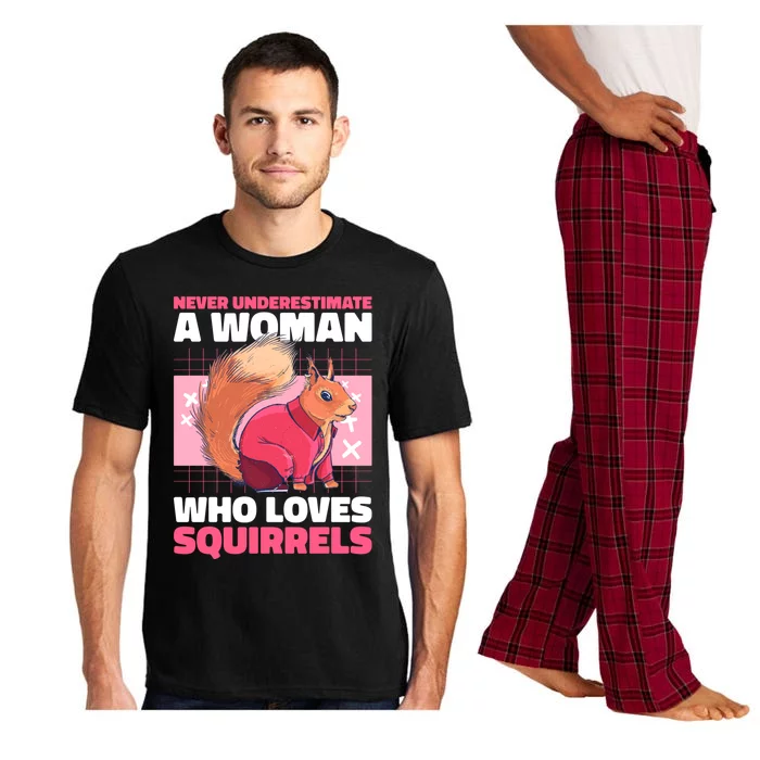 Never Underestimate A Who Loves Squirrels Gift Pajama Set