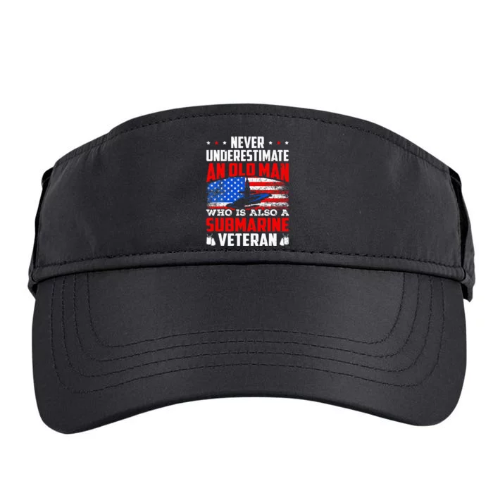 Never Underestimate An Old Submarine Veteran Grandpa Adult Drive Performance Visor