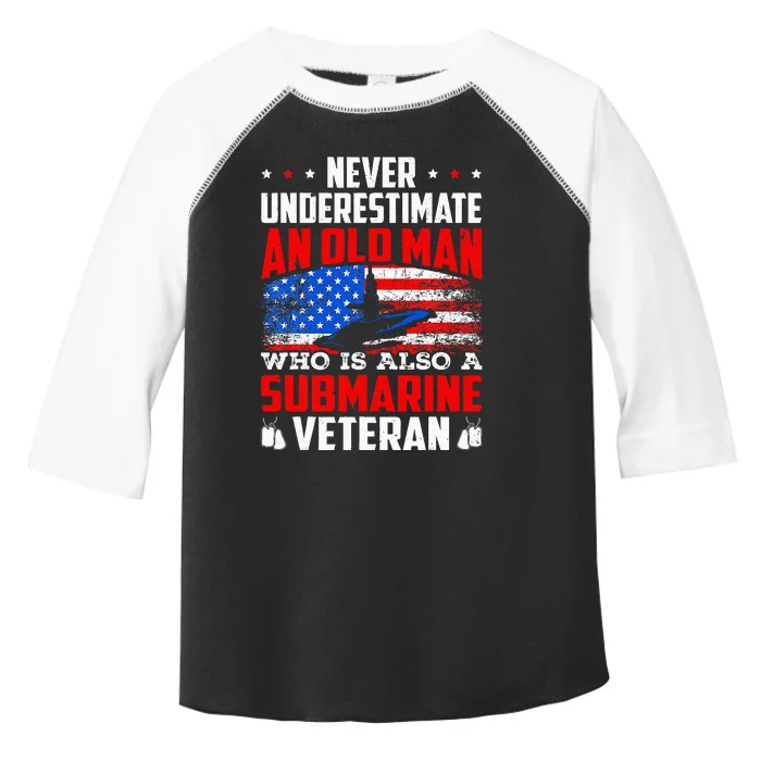 Never Underestimate An Old Submarine Veteran Grandpa Toddler Fine Jersey T-Shirt