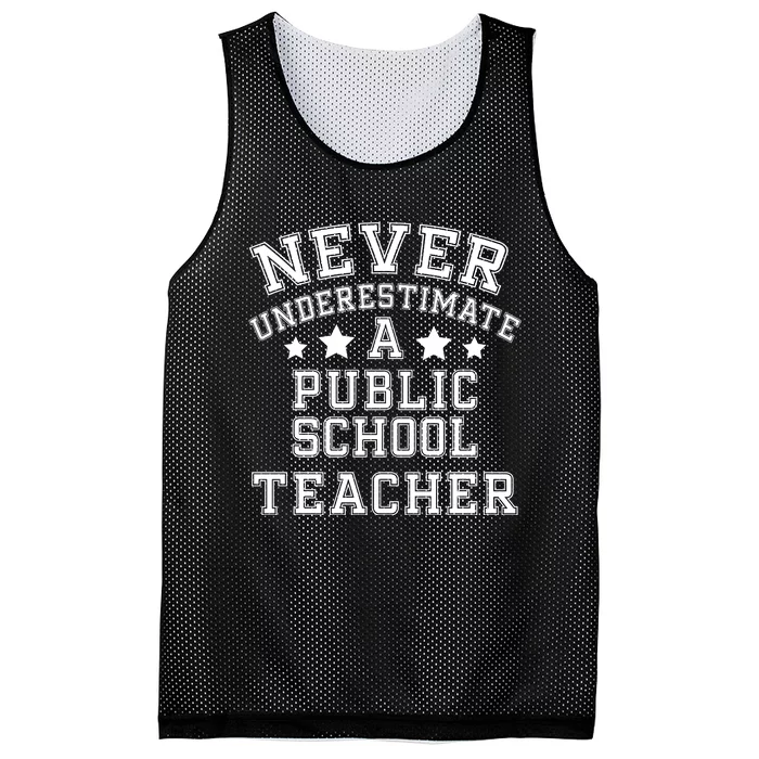 Never Underestimate A Public School Teacher Tim Walz Kamala Harris 2024 Mesh Reversible Basketball Jersey Tank