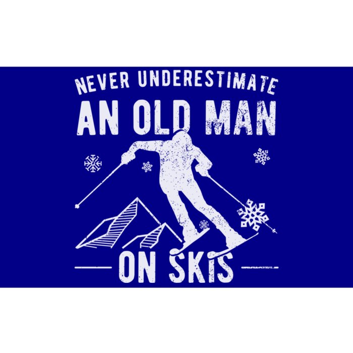 Never Underestimate An Old On Skis Gift Skiing Funny Gift Bumper Sticker