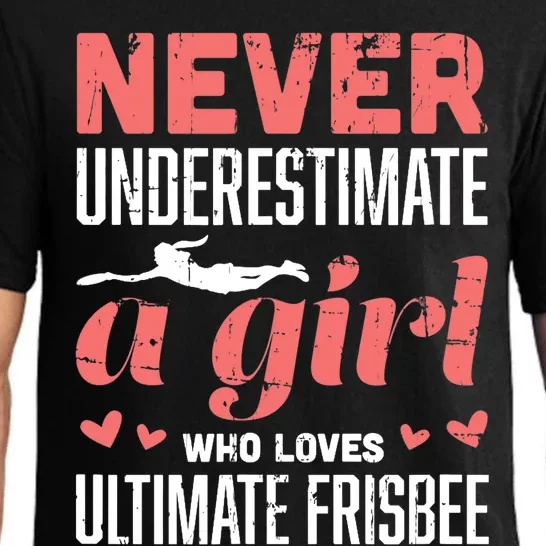 Never Underestimate A Girl Who Loves Ultimate Frisbee Pajama Set