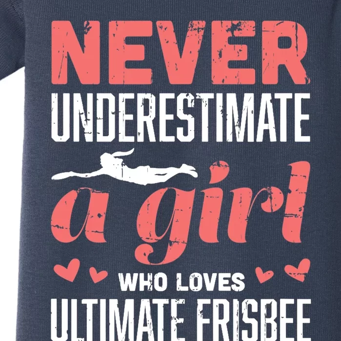 Never Underestimate A Girl Who Loves Ultimate Frisbee Baby Bodysuit