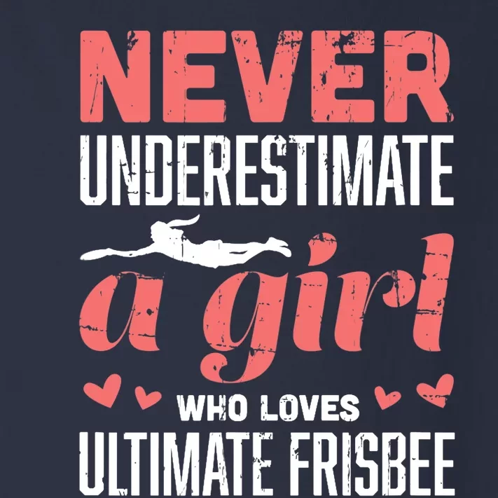 Never Underestimate A Girl Who Loves Ultimate Frisbee Toddler Long Sleeve Shirt