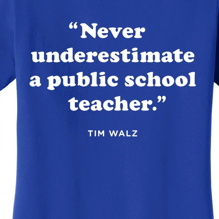 Never Underestimate A Public School Teacher Coach Quote Women's T-Shirt