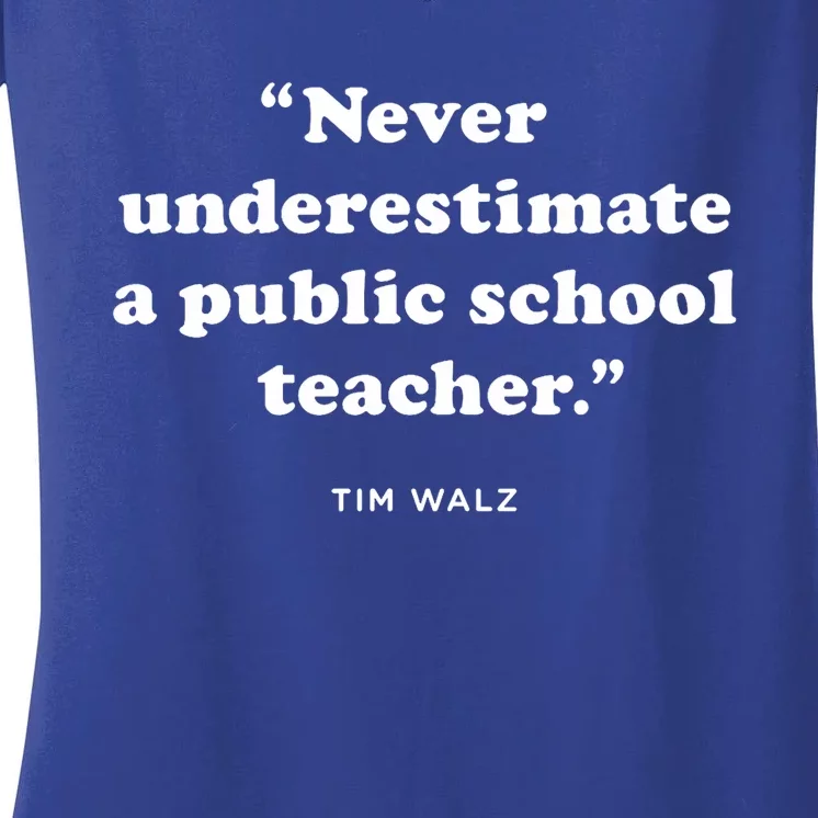 Never Underestimate A Public School Teacher Coach Quote Women's V-Neck T-Shirt