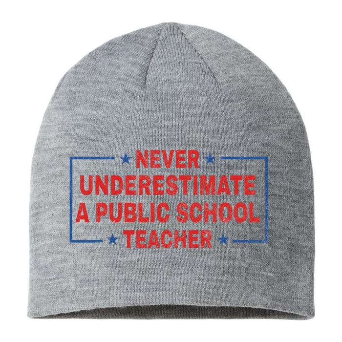 Never Underestimate A Public School Teacher 8 1/2in Sustainable Knit Beanie