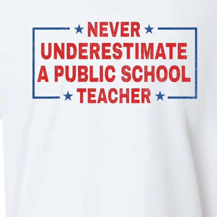 Never Underestimate A Public School Teacher Sueded Cloud Jersey T-Shirt