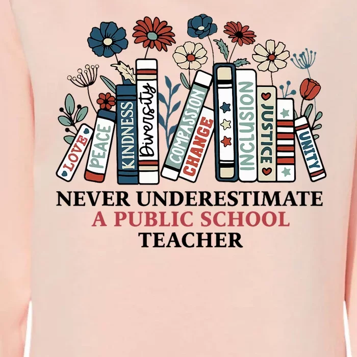 Never Underestimate A Public School Teacher Harris Walz 2024 Womens California Wash Sweatshirt