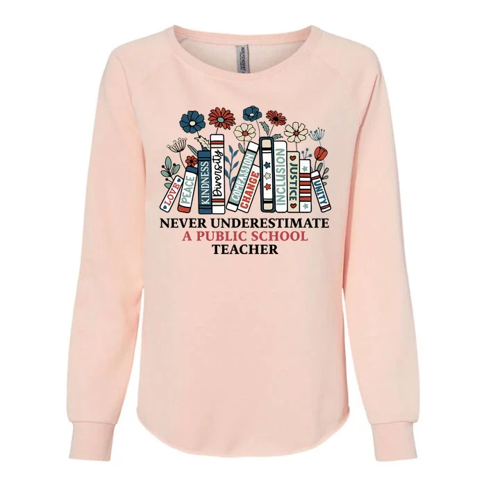 Never Underestimate A Public School Teacher Harris Walz 2024 Womens California Wash Sweatshirt