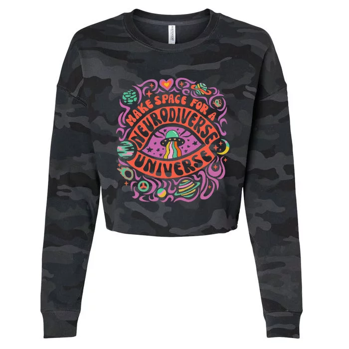 Neurodiverse Universe Autism Awareness Cropped Pullover Crew