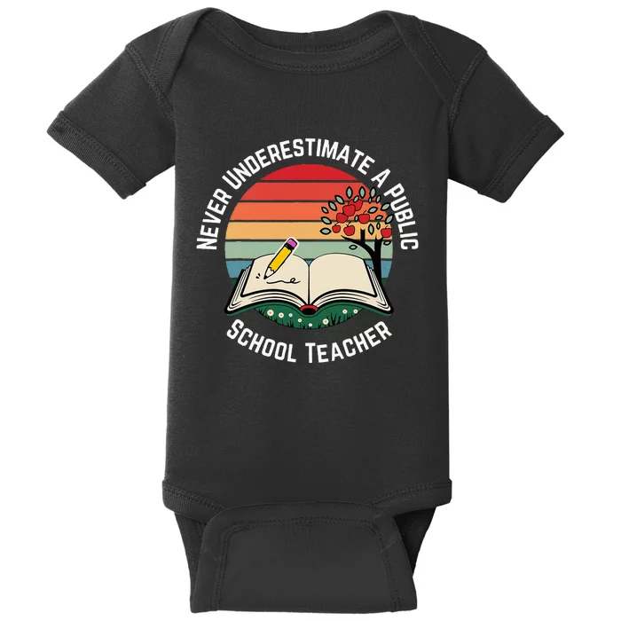 Never Underestimate A Public School Teacher Baby Bodysuit