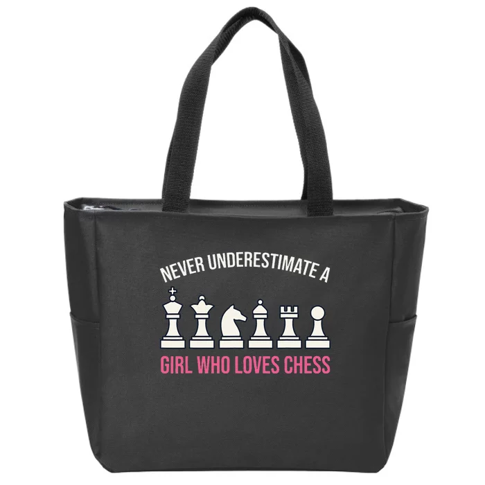 Never Underestimate A Who Loves Chess Zip Tote Bag