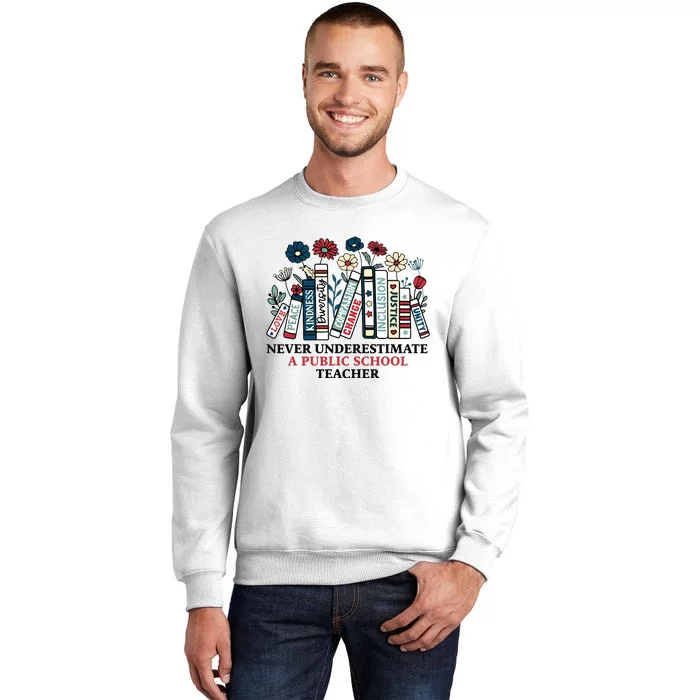 Never Underestimate A Public School Teacher Harris Walz 2024 Sweatshirt