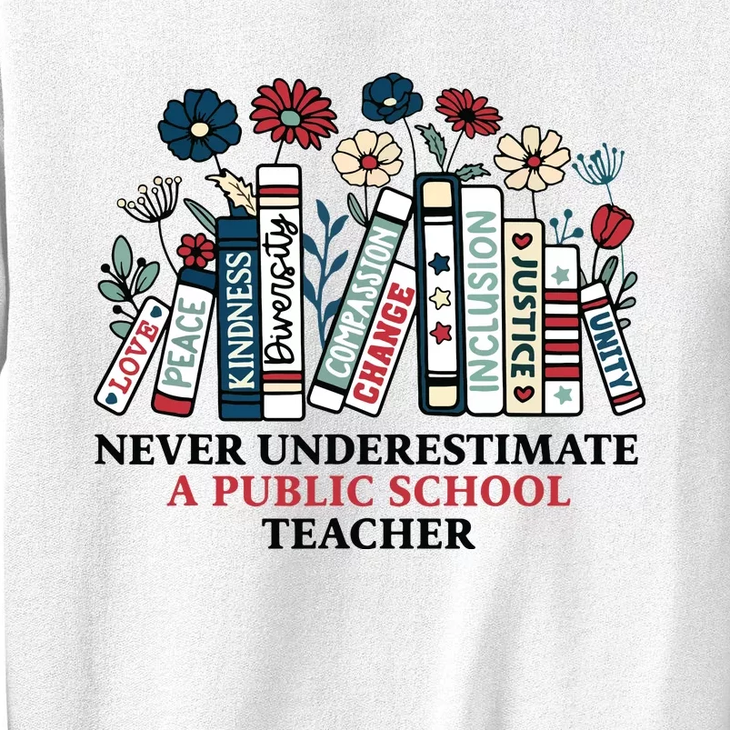 Never Underestimate A Public School Teacher Harris Walz 2024 Sweatshirt